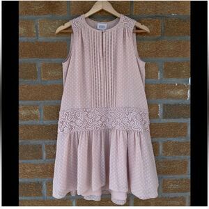 Marchesa Rose pleated light pink bib dress size small